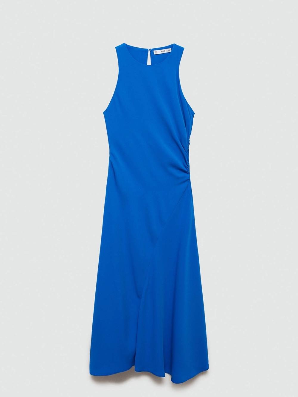 Mango Sleeveless Cobalt Blue Maxi Dress with Side Ruching - Picture 10 of 10